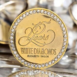 Collectible Elizabeth Taylor White Diamonds 15 Years Pin/Medallion